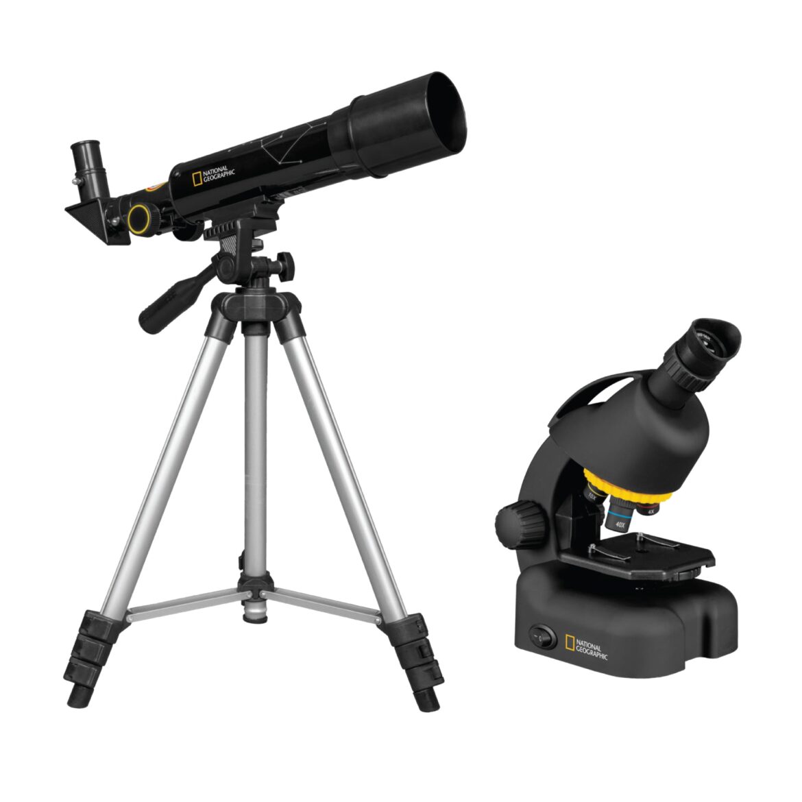 National Geographic 50mm Telescope and 640x Microscope Set with Hard Case