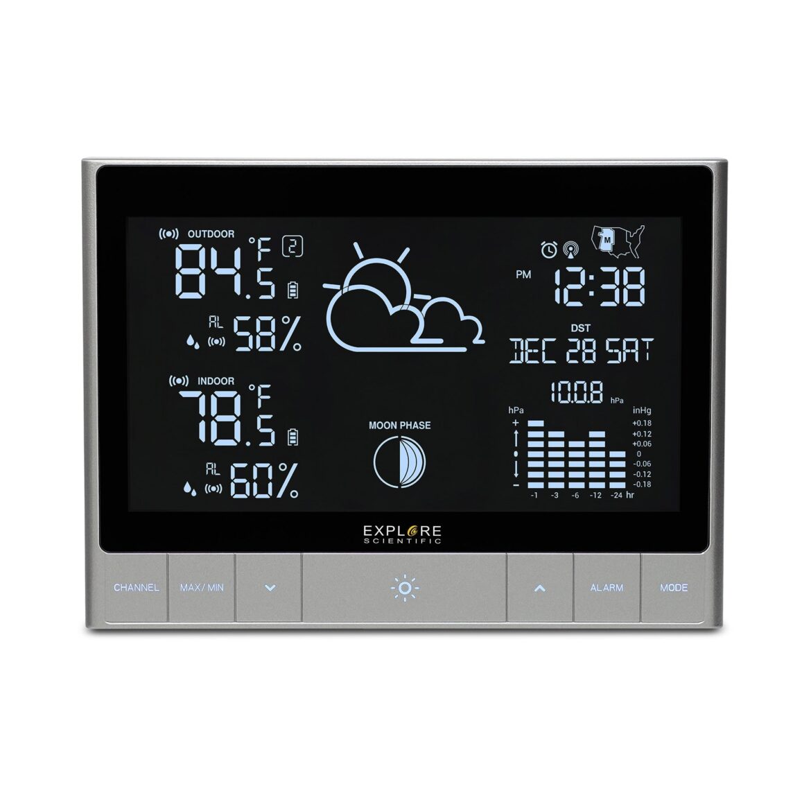 Explore Scientific CrystalVision Advanced Weather Station with LED Touch Keys