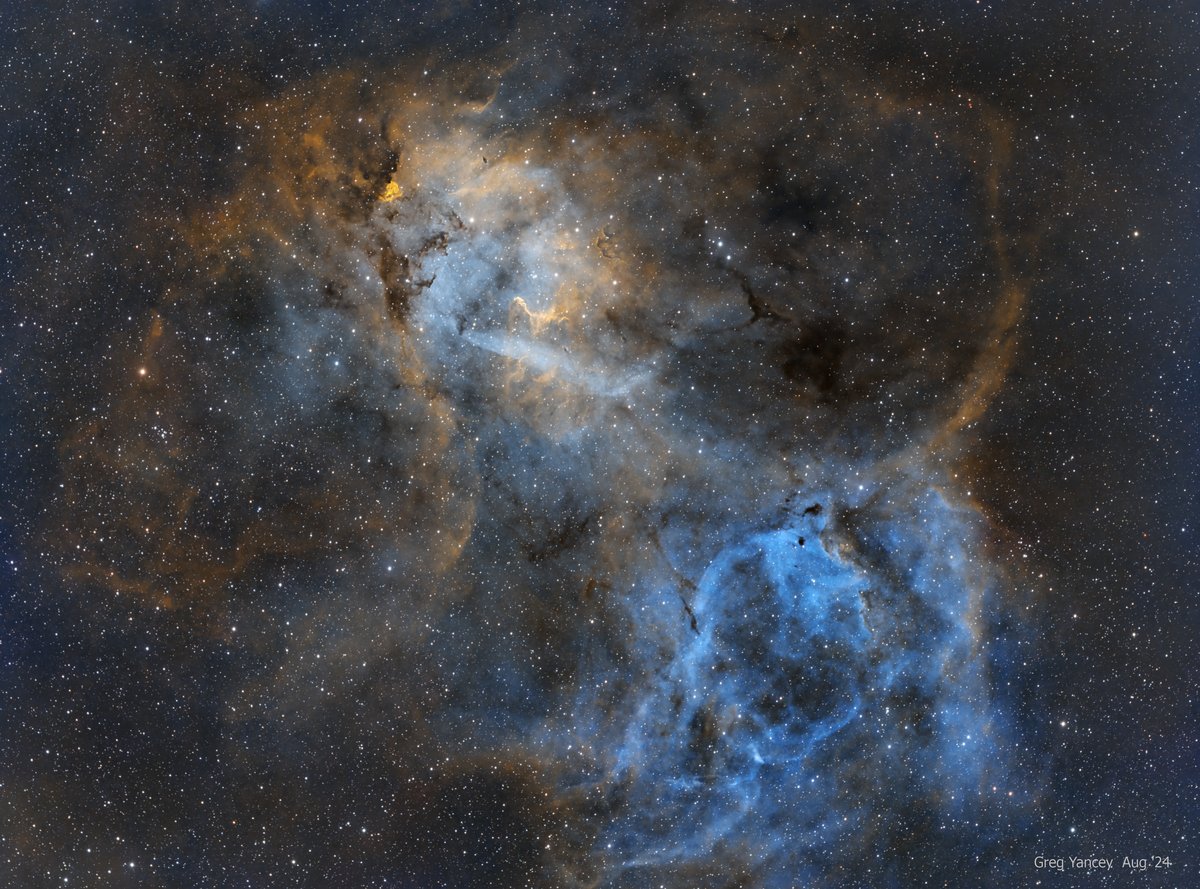 SH2-132 - The Lion Nebula (SHO) by Greg Yancey